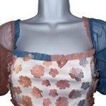 Storia  Mesh Tinkerbell Crop Top Daisy Appliques NWOT Size‎ Small Photo 2