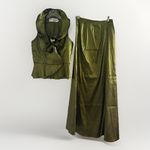 Mon Cheri Mother of Bride 3 Piece Dress 12 Cameron Blake Gown   Top Skirt Wrap Photo 3