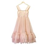 Lace & Beads Powder Pink Corset Tulle Midi Maxi Dress Size 8 Coquette Romantic Photo 6