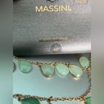 Massini  teal gold three layered teardrop necklace new Photo 2