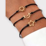 NWT. Star, sun, and moon friendship bracelets Gold Photo 1