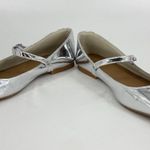 Bamboo  Mary Jane Flats Metallic Silver Size 8 Photo 4