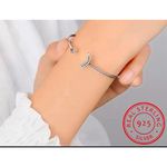 Boutique NEW Thin Women's Dainty Moon‎ & Star 925 Silver Bracelet, Adjustable Photo 8