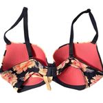 VS PINK Wear Everywhere Lightly Lined Roses Floral Bra Size 34D Navy Blue White Photo 3