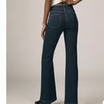 Anthropologie Pilcro Essential Low-Rise Pull-On Knit Flare Jeans Dark Denim 27 Photo 1