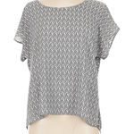 Alfani  Scoop Neck Blouse Gray White Geometric Photo 0