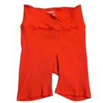 Barrys X Year of Ours Cherry Red Ribbed V Waist Biker Short Small Pilates Photo 1
