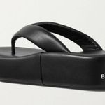 Balenciaga Padded Rise Platform Leather Thong Sandals in Black, Size 41 $695 Photo 2