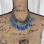 White House | Black Market WHBM Blue Beaded Statement Necklace Photo 2