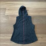 Eileen Fisher Womens Charcoal Jaquard Asymmetrical Zip Hooded Vest Size S Sporty Photo 10