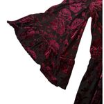 Modcloth  Very Visionary Red Floral Velvet Burnout Large Bell Sleeve Dress Photo 7