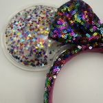 Disney  Park Sparkle Minnie Mickey Ears Rainbow Star Confetti Sequin Headband Photo 4
