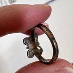 Vintage Native American Silver Turquoise Inlay Butterly Ring Womens 7.5 Estate Photo 5