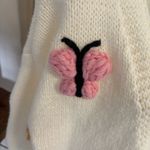 Small Luna Ivy Cream Multicolor 3D Butterfly Open Cardigan Sweater White Photo 2