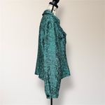 Coldwater Creek Vintage Turquoise Jacquard Jacket Textured Blazer Retro Artsy L Photo 4