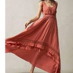 Boho Lace Tassel Cut out Ruffle Detail Maxi Dress Size 4 Photo 1