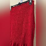 Coral strapless dress. Red Size M Photo 3