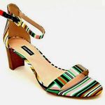Nine West Pruce Multi Color Stripe Ankle Strap Sandal Photo 0