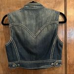 Elie Tahari  stressed denim jacket - sleeveless - Size M- Hard to find Photo 3