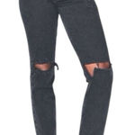 Abercrombie & Fitch Abercrombie The 90s Straight Ultra High Rise Black Distressed Jeans Size 4 / 27 Photo 0