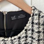 ZARA  Tweed Mini Shift Short Sleeve Mini Dress in Black and White Womens Medium Photo 4