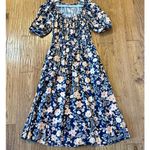 Old Navy  floral waist defined smocked puff sleeve midi dress small Photo 11