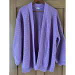 Zyia Active Lilac Petra Chunky Knit Cardigan Puff Sleeves Women’s size Small Purple Photo 11
