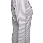 Boden Striped Scoop Rib Frill Jersey Top Size 8 White Photo 3