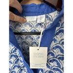 Sigrid Olsen  100% Linen Blouse Size Medium Blue White Resort Wear Top Beach NWT Photo 1