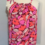 Gap ‎ Women Pink Floral Halter Relaxed Knot Tie Blouse Size S Photo 0