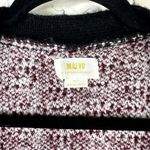 Anthropologie Maeve  Maroon Houndstooth Chunky Soft Knit Sweater Cardigan Small Photo 6