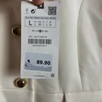 ZARA Cream Collarless Button Front Single Breasted Blazer Jacket Size L Photo 6