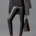 J. McLaughlin New Lori Pant Black Faux Leather Mixed Media High Rise Leggings Photo 1