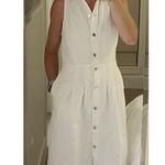 DL1961 White Denim Daphne Silver Button Sleeveless Midi Dress Size Small Photo 10