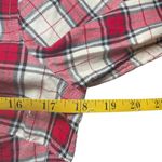 Talbots  Shirt Womens Button Up Long Sleeves Cotton Red White Plaid Ruffled XS Photo 6