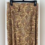 Pendleton Vintage Paisley A Line Maxi Skirt Tan Brown and Orange Classic Boho Photo 2