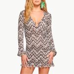 Ramy Brook NWT  Cassie Crochet Knit Boho Mini Dress | Sz Small | Black & Silver Photo 3