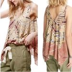 Free People Day Dreamers Tank V Neck Handkerchief hem Multicolor Size Large Photo 1