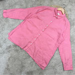 J.Jill  Love 100% Linen Essential Everyday Button-Front Shirt Longsleeve Pink XL Photo 2