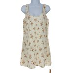 Reformation NWT Women's Bo Linen Mini Dress | Sz Medium | Ivory Mildred Floral Photo 2
