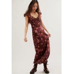 Free People  Dainty Lace Retro 90s Butterfly Babe Maxi Dress Brown Combo Medium Photo 7