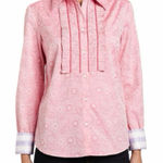 Robert Graham  Pink Ruffled Button Down Women's Shirt Photo 0
