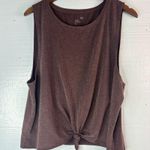 Gap  Fit Breathe XL Textured Sleeveless Front Tie Top in Mocha Photo 4