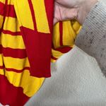 Adidas Carlo Gruber Womens Red Yellow Striped Full-Zip Knit Sweater Large Photo 5