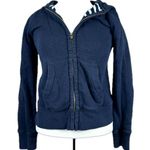 J.Crew Women's Full Zip Hoodie Jacket Medium Navy Blue Striped Photo 0