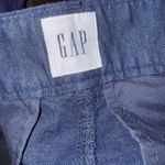 Gap Women’s Sz 2 High Rise Pleated LINEN Wide-Leg BOHO Trouser Navy Blue Pants Photo 4