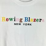 Rowing Blazers New York Spellout Embroidered Crewneck Sweatshirt Size Medium White Photo 2