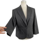 Brooks Brothers  Womens Size 10 Wool Angora Blazer Jacket Single Button in Gray Photo 2