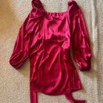 SheIn MOD Women Lantern Sleeve Bowknot Waist Bodycon Mini Dress, Red Dress,Burgentern Sleeve Bowknot Waist Bodycon Mini Dress, Red Dress,Burgundy Red Dress,New Years Women Dress Photo 0