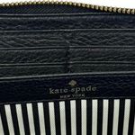Kate Spade Vtg New York Black Genuine Pebbled Leather Zip Around Wallet Clutch Photo 8